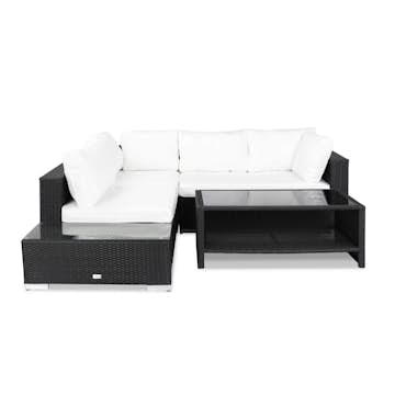 Loungegrupp Comfort Garden Bahamas 4-sits med Avslut och Bord med Hylla Utomhus