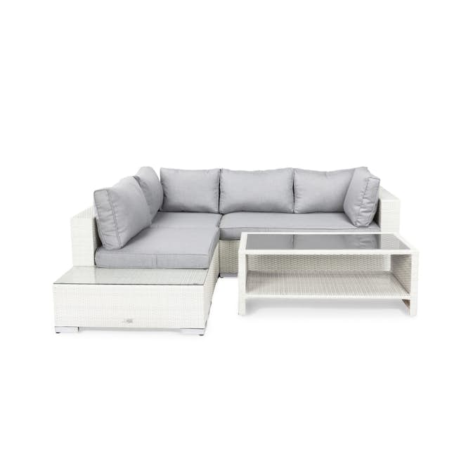 Loungegrupp Comfort Garden Bahamas 4-sits med Avslut och Bord med Hylla Utomhus
