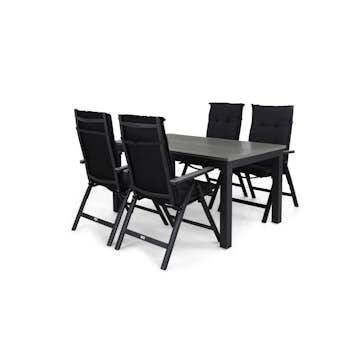 Matgrupp Comfort Garden Monaco Matgrupp Utomhus 152-210x90 med 4 Maggie Positionsstol m Dyna