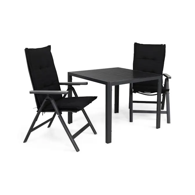 Matgrupp Comfort Garden Tunis Matgrupp Utomhus 90x90 med 2 Monaco Light Positionsstol m Dyna