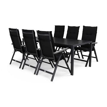 Matgrupp Comfort Garden Tunis med 6 Monaco Light Positionsstolar