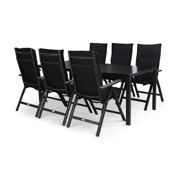 Matgrupp Comfort Garden Tunis Matgrupp Utomhus 205x90 med 6 Monaco Light Positionsstol m Dyna