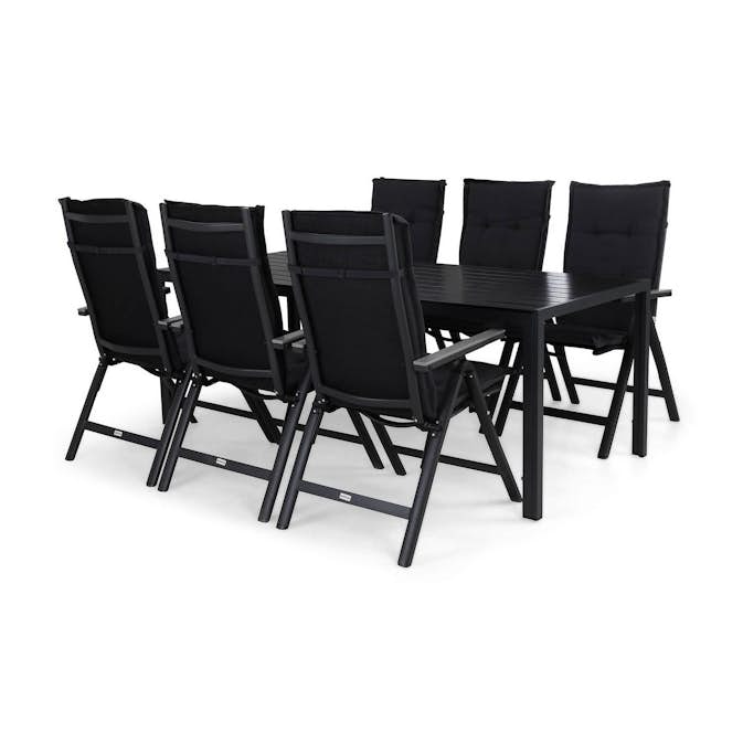 Matgrupp Comfort Garden Tunis Matgrupp Utomhus 205x90 med 6 Monaco Light Positionsstol m Dyna