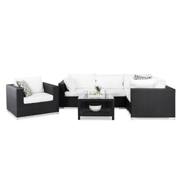 Loungegrupp Comfort Garden Bahamas 5-sits Hörn med Fåtölj och Bord 75x75