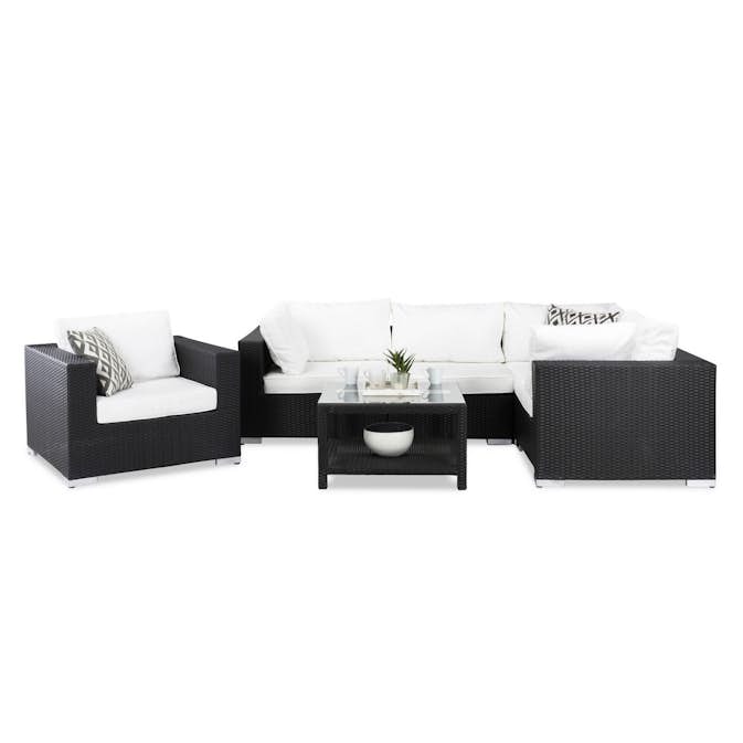 Loungegrupp Comfort Garden Bahamas 5-sits Hörn med Fåtölj och Bord 75x75