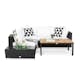 Loungegrupp Comfort Garden Bahamas 4-sits med Avslut och Bord Svart/Teak Utomhus