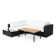 Loungegrupp Comfort Garden Bahamas 4-sits med Avslut och Bord Svart/Teak Utomhus