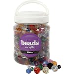 Plastpärlor Creativ Company Facetterade Mixade Färger Stl 10-12-16 mm Hålstl 1-2,5 mm 700 ml/1 Burk