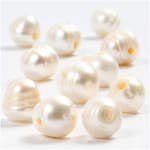Sötvattenspärlor Creativ Company Pärlemor 9-11 mm Hål 2 mm 10-pack