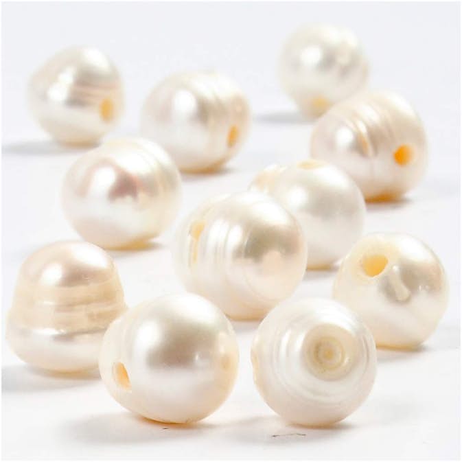 Sötvattenspärlor Creativ Company Pärlemor 9-11 mm Hål 2 mm 10-pack