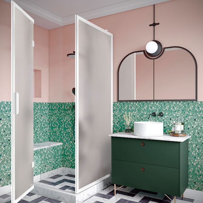 Duschhörn Hietakari Bläk 887 New York Fast Vägg och Vikbara Dörr