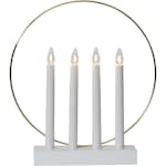 Adventsljusstake Star Trading Glossy 4st LED-Ljus Vit
