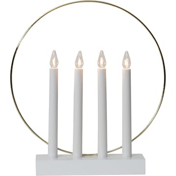 Adventsljusstake Star Trading Glossy 4st LED-Ljus Vit