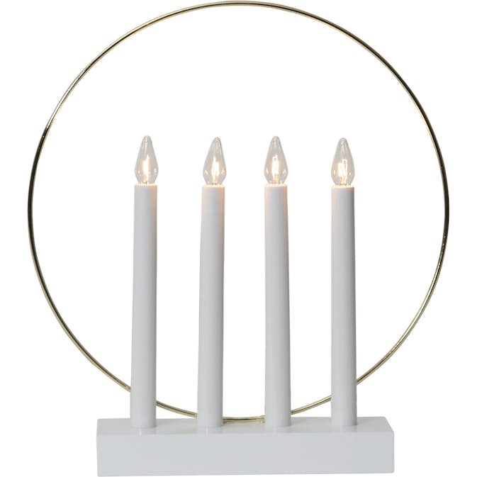 Adventsljusstake Star Trading Glossy 4st LED-Ljus Vit