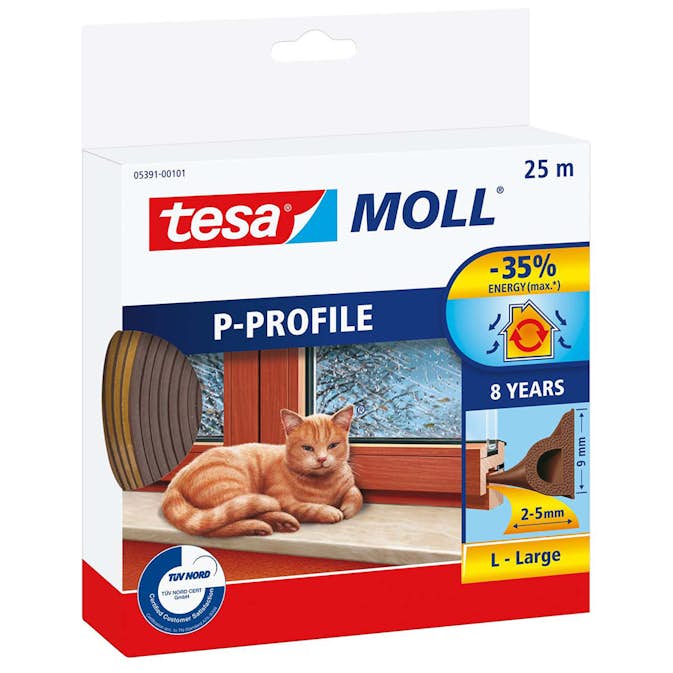 Tätningslist Fönster Tesa P-list Brun 25 m