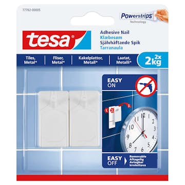 Självhäftande Spik Tesa F Slät Yta 2 st 2 kg