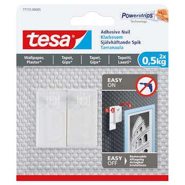Självhäftande Spik Tesa Tapet 2 st 0,5 kg