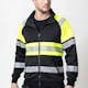 Sweatshirt Jobman Hel-Zip Varsel Svart/Gul V