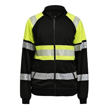Sweatshirt Jobman Hel-Zip Varsel Svart/Gul V