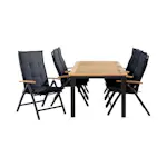 Trädgårdsgrupp deNoord Las Vegas Matgrupp Utomhus 152-210 + 6 Positionsstol Lyx m Dyna