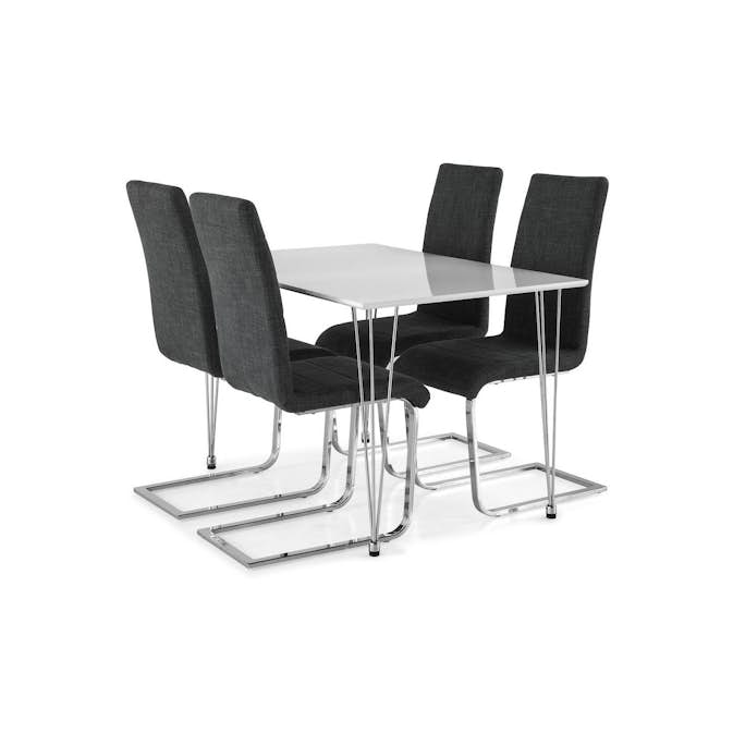 Matgrupp Basic Home Kronblom Rektangulä Matbord 120 cm med 4 Cibus Matstol