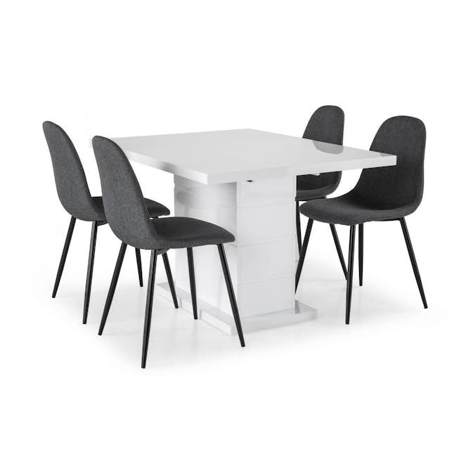 Matgrupp Concept 55 Ratliff Rektangulärt Matbord 120-160 cm Förlängningsbart med 4 Nibe Matstol