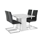 Matgrupp Concept 55 Ratliff Rektangulärt Matbord 120-160 cm Förlängningsbart med 4 Cibus Matstol