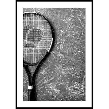 Poster Gallerix Tennis Racket B&W