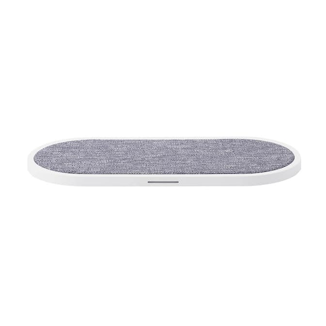 Trådlös Gear Dual Qi Laddare Usb-C Anslutning 2X10W Vit Med Grå Textil
