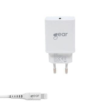 Laddare Gear 220v 1xUSB-CPD 30w Kabel Lightning Till USB-C MFI C94