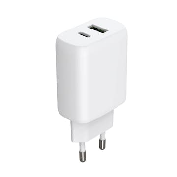 Laddare GEAR 220V 1xUSB-C + 1xUSB-A PD/PPS 30W + 18W QC