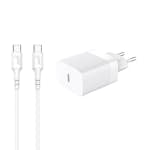 Laddare GEAR 220V 1xUSB-C PD/PPS 30W + Cable USB-C to USB-C
