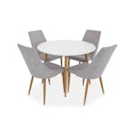 Matgrupp Basic Home Pelle Runt Matbord 100 cm med 4 Ludvig Matstol