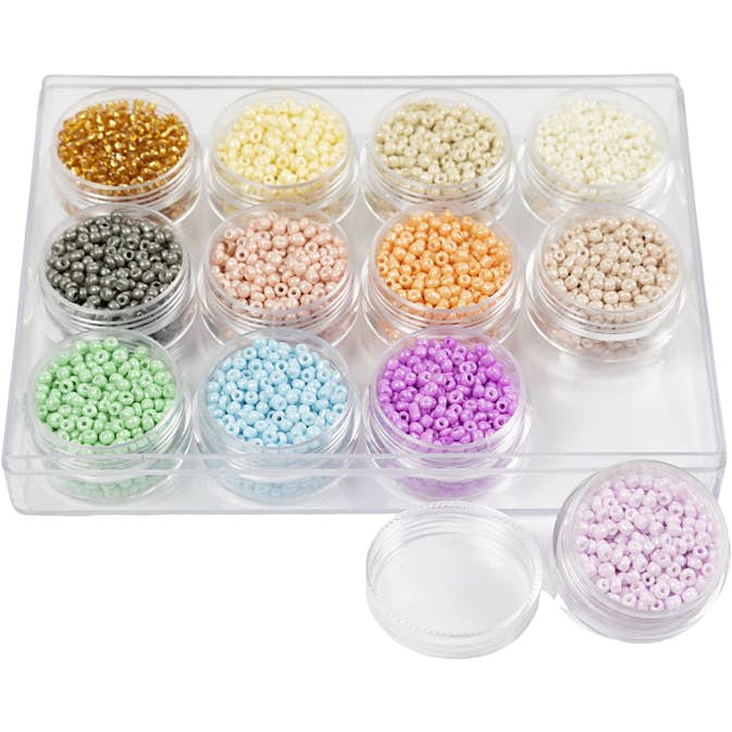 Rocaillepärlor Creativ Company Pastellfärger 3 mm