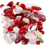 Glaspärlor Creativ Company Mixade Färger Nyckelpiga Blad Hjärtan D5-22 mm Hålstl 0,5-1,5 mm 350 g/1 Förp