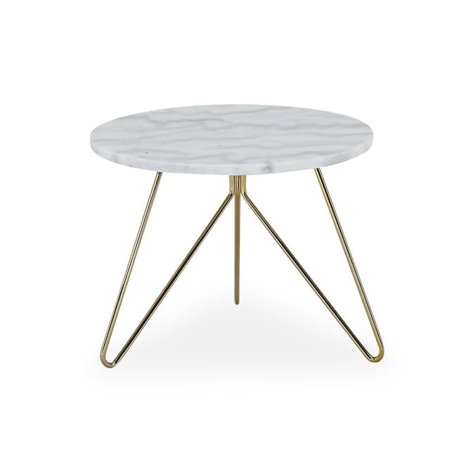 Sidobord In Living Ponza 45 cm Runt Marmor