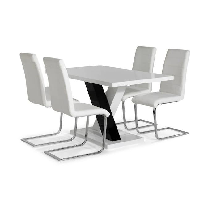 Matgrupp Scandinavian Choice Cesi Rektangulärt Matbord 140 cm med 4 Cibus Matstol