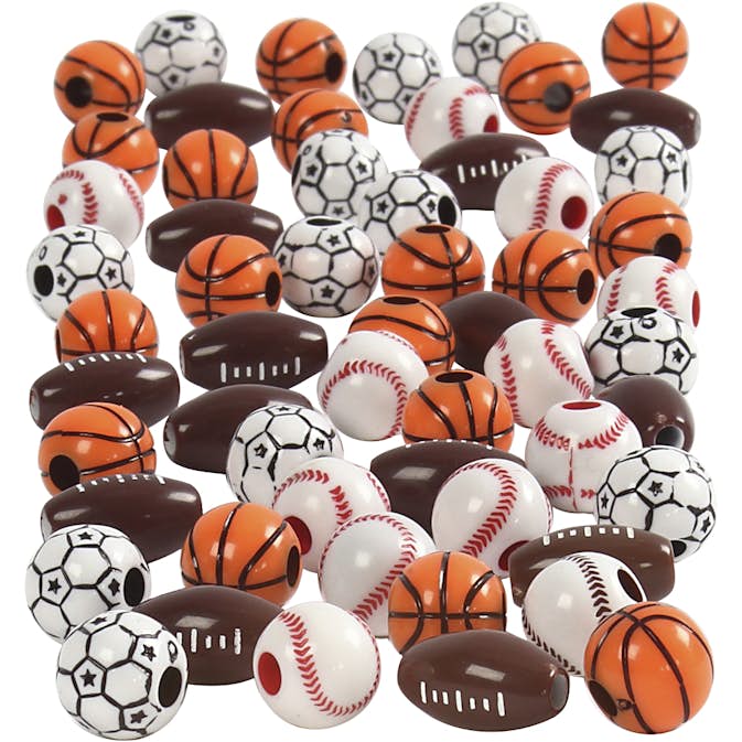 Sportpärlor Creativ Company Mixade Färger Stl 11-15 mm Hålstl 3-4 mm 270 g/1 Förp