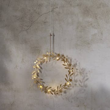 Hängande Dekoration Star Trading Holiday Krans med LED
