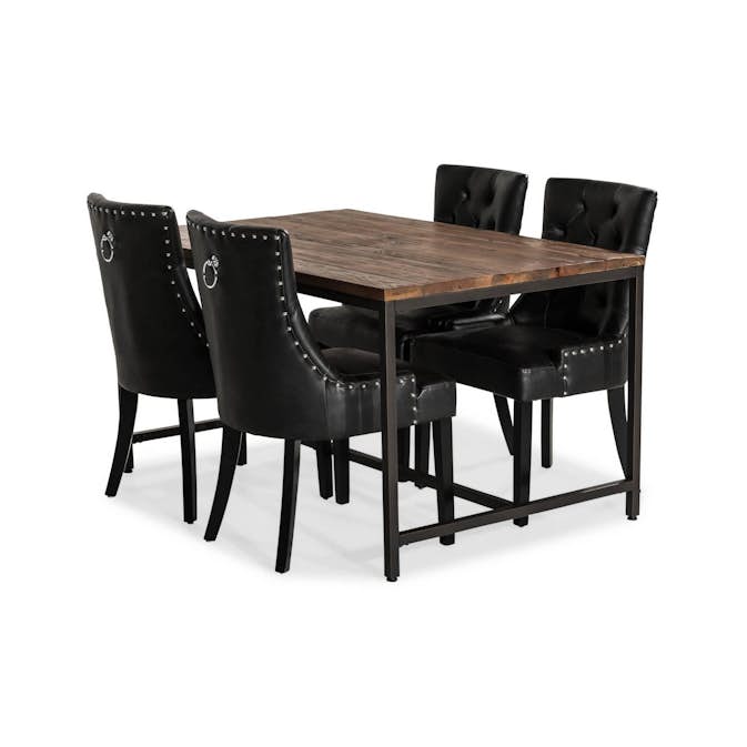 Matgrupp Bloomington Wilmer Rektangulärt Matbord 140 cm med 4 Tone Matstol