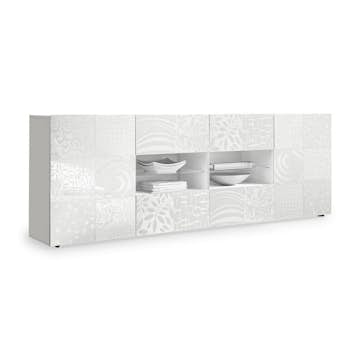 Sidobord LC Spa Mironne 241 cm 4 Hyllor Vit