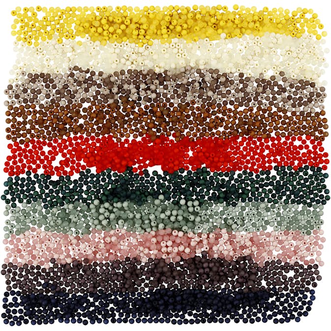 Plastpärlor Creativ Company Mixade Färger D6 mm Hålstl 1,5 mm 10x40 g/1 Förp