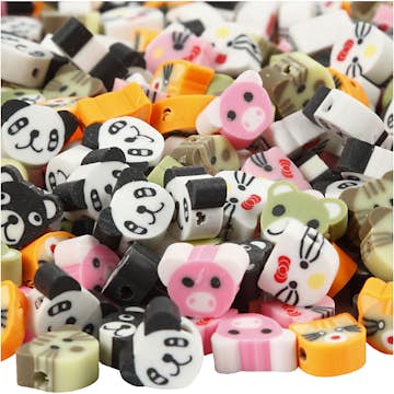 Lerpärlor Creativ Company Djur D 10 mm Hålstl 1,5 mm 200 Mix/1 Förp