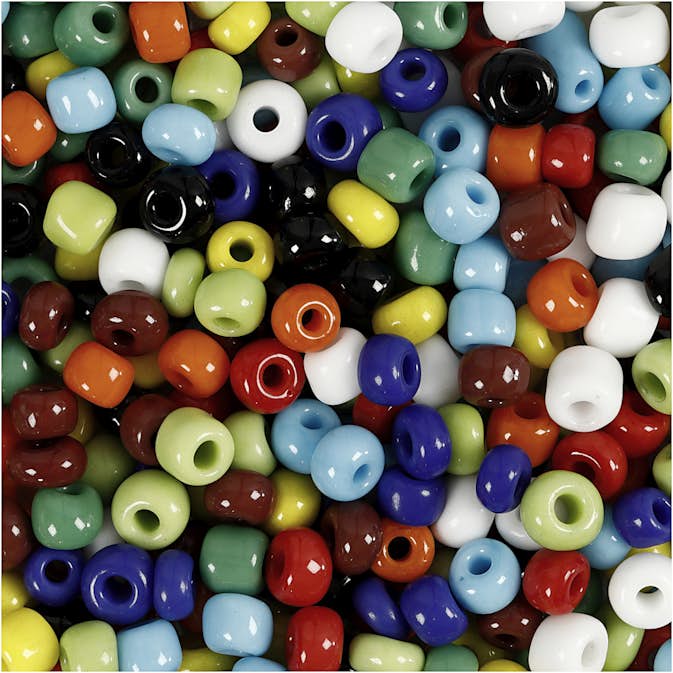 Rocaipärlor Creativ Company Mixade Färger D4 mm Stl 6/0 Hålstl 0,9-1,2 mm 130 g/1 Förp