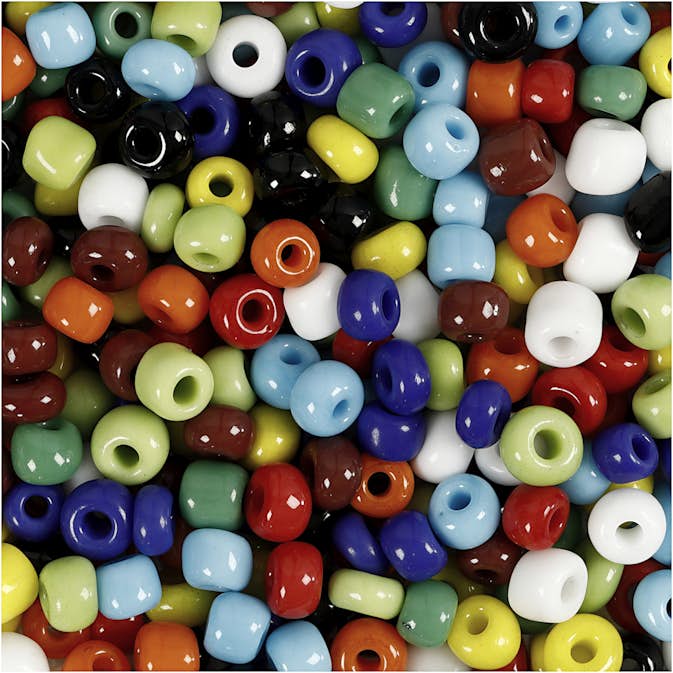 Rocaipärlor Creativ Company Mixade Färger D4 mm Stl 6/0 Hålstl 0,9-1,2 mm 1000 g/1 Burk