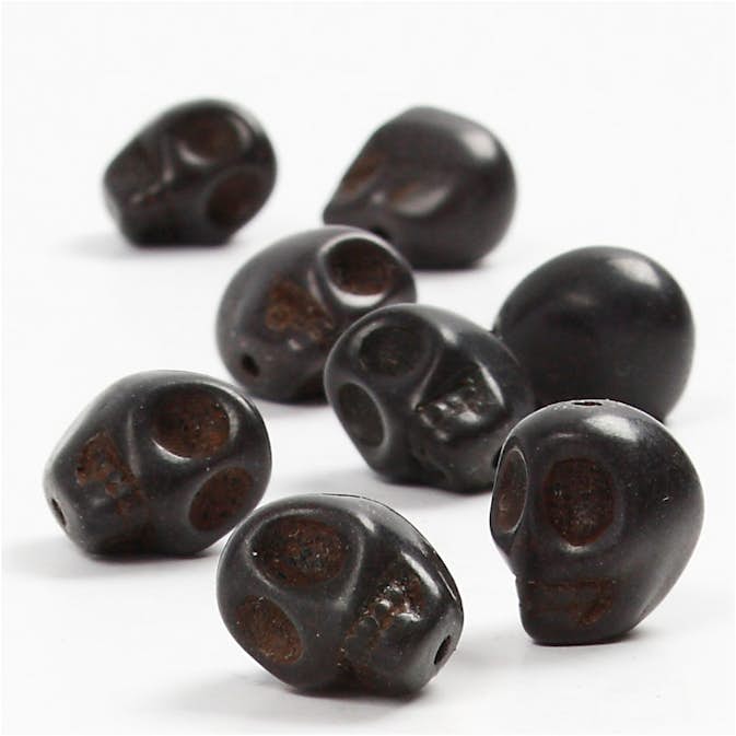Pärlor Creativ Company Howlite Svart D 12 mm Hålstl 1,5 mm 32 St/1 Förp