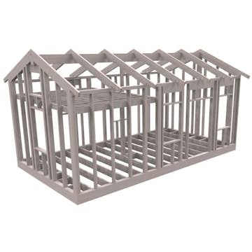 Attefallsstomme Byggstommar 22 grader Med Loft 7200x3940 mm Utan Lösvirke