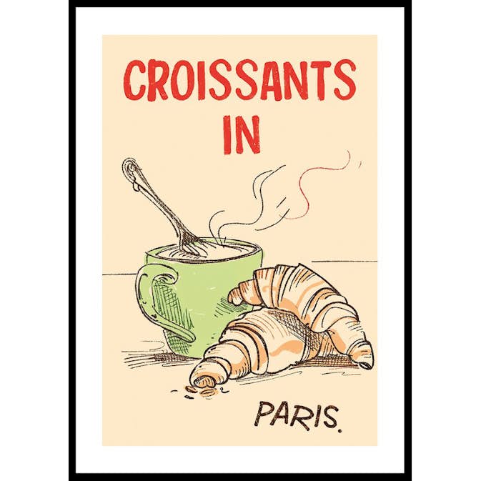 Poster Gallerix Croissants In Paris