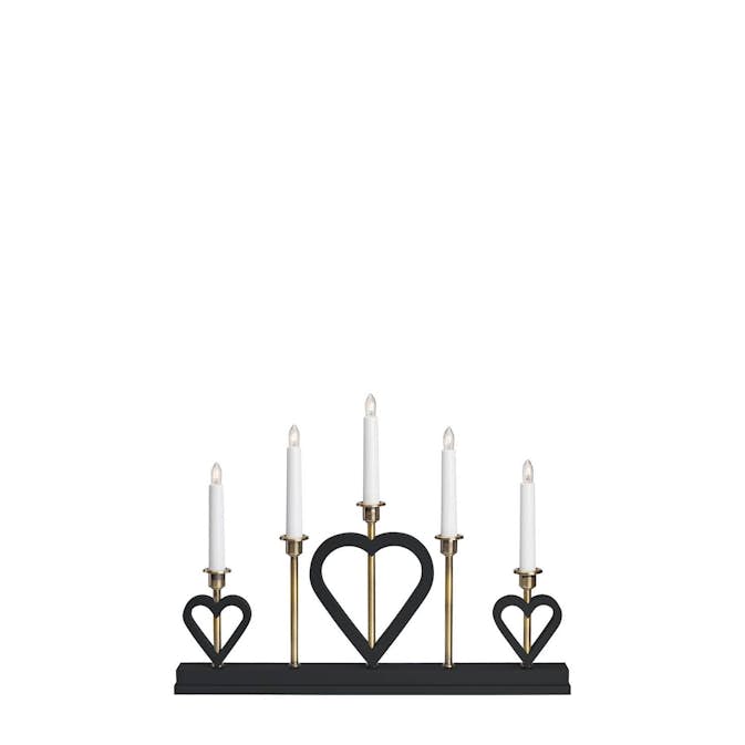 Adventsljusstake Markslöjd Melissa 5L Svart/Antik Mässing
