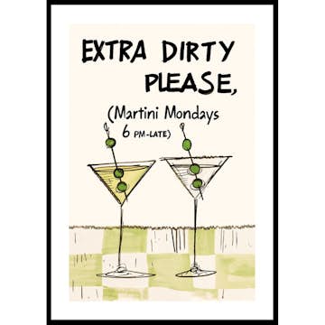 Poster Gallerix Martini Mondays Extra Dirty